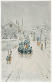 Henri Lafarge de Gaillard - Late 19th Century Watercolour, The Procession