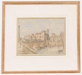Sir Henry George Rushbury RA (1889-1968) - 1968 Watercolour, Isola Tiberina