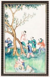 19th Century Gouache - Folly Around the Tree