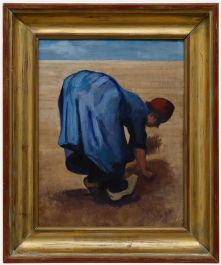 Edna Rushton after Van Gogh - 1983 Oil, Woman Gleaning