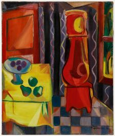 C. Van Severen - 1944 Oil, Still Life with Grandfather Clock