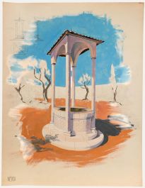 Pierre Neveu (b.1929) - Mid 20th Century Gouache, The Well