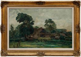 David Schulman (1881-1966)  - Early 20th Century Oil, Farm Near Blaricum