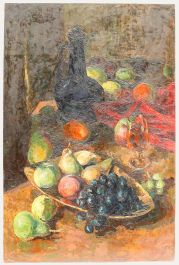 J. White - 20th Century Oil, Bottle & Fruit