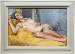 Pauline Plummer (b.1933) - 1999 Oil, Reclining Nude