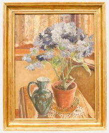  Sibil Elizabeth Swinden  - Mid 20th Century Oil, Still Life of a Potted Flower