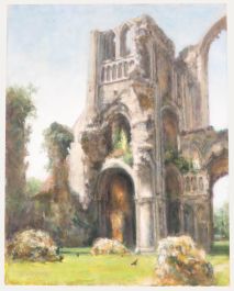 Pauline Plummer (b.1933) - Contemporary Oil, Castle Acre Priory 