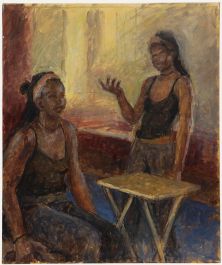 Pauline Plummer (b.1933) - Contemporary Oil, A Conversation