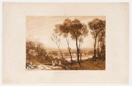 J.M.W. Turner and Charles Turner - 1808 Etching, Bridge in the Middle Distance