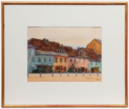 George Thomson (1860-1939) - Framed 1908 Watercolour, Row of Houses