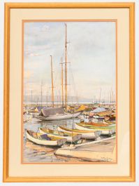 Erna Plachte (1893-1986)  - German Mid 20th Century Pastel, Study of Boats