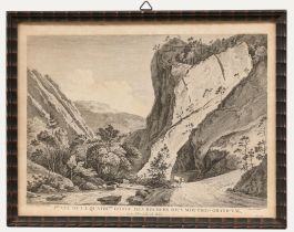 Texier after Alexis Nicolas Perignon - 18th Century Engraving, Moutier Gorge