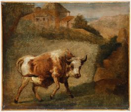 Dutch School 18th Century Oil - Raging Bull