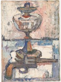 Mid 20th Century Oil - Revolver on the Table