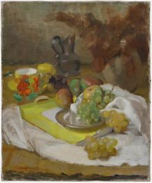 Simone Perrault - 20th Century Oil, Still Life with Grapes