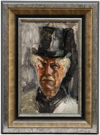 Willem Kouwer Boomkens (1911-1991) - Mid 20th Century Oil, Man in a Top Hat