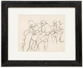 Ed Dukkers (1923-1996) - 20th Century Graphite Drawing, Abstract Figures