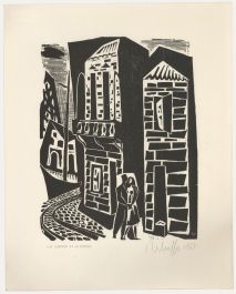 Victor Rebuffo (1903-1983) - Mid 20th Century Woodcut, La Cortada De La Ribera