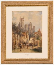 T. Frere - Framed Late 19th Century Watercolour, San Gimignano