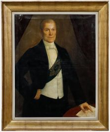 Flemish School 19th Century Oil - A Society Official
