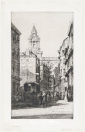 Nathaniel Sparks RE (1880-1956) - 1911 Etching, St Paul's Tower