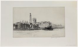 Nathaniel Sparks RE (1880-1956) - Etching, Westminster from Lambeth
