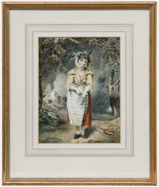 After Richard Westall RA (1785-1836) - Watercolour, The Little Traveller