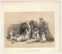 Louis Haghe after David Roberts-Lithograph, A Group in the Slave Market in Cairo