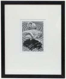 Harry Brockway (1958-2024) - 1997 Wood Engraving, Preening Swans