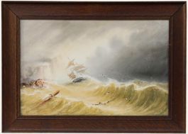 Joseph Eaman (1853-1907) - Framed Watercolour, Ship near Flamborough Head