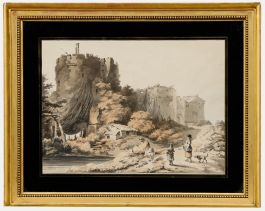 W. Pickett and J. Clarke after P.J. de Loutherbourg - Etching, Chepstow Castle
