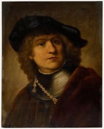 After Rembrandt - Late 19th Century Oil, Self Portrait
