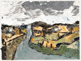 Daniel Nichols - Contemporary Oil, River Through Town