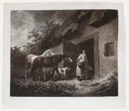 John Raphael Smith - 1799 Mezzotint, The Horse Feeder