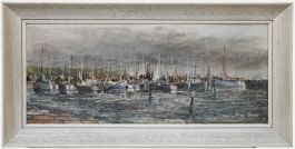 Peter Jones - Framed 1964 Oil, Harbour Before the Storm