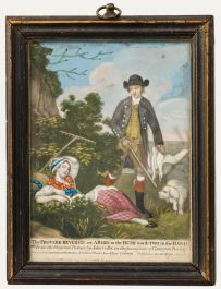 After John Collet - 1778 Mezzotint, A Bird in the Bush is Worth Two in the Hand
