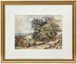 Framed 19th Century Watercolour - Rambling in the Countryside