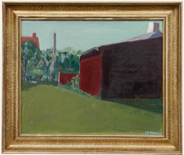 Clemens Spengler (1903-1969) - Modernist Mid 20th Century Oil, Red Barn