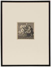 Albert Ribbans - Framed Mid 20th Century Etching, Vase of Flowers