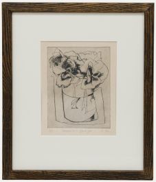Judith Foster - Framed 1992 Etching, Flowers in a Glass Jar