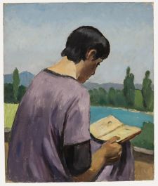 Georges Joubin (1888-1983) - Mid 20th Century Oil, Reading Outside