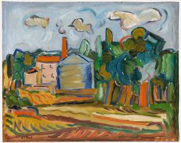 French School 20th Century Oil - House in the Country
