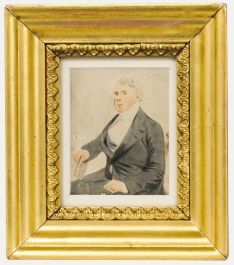 Miniature 19th Century Watercolour - Gentleman with Book
