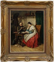 Framed Late 19th Century Oil - The Eavesdropper