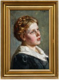 Heinz Kroh (1881-1972) - Framed Early 20th Century Oil, Looking Out the Window