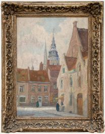 Francois Bossaerts (1879-1960) - Early 20th Century Oil, A Street in Schaerbeek