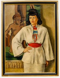 Rudolf Kaster (1914-2003) - Framed 1940 Oil, Portrait of a Lady