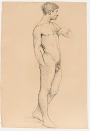 Early 20th Century Graphite Drawing - Male Nude Study I