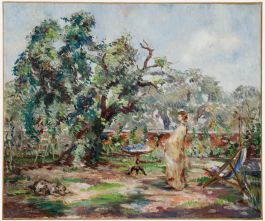 Impressionist Early 20th Century Oil - The Walled Garden