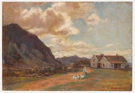 George Crossland Robinson (1858-1930) - Oil, Little Farm in the Mountains